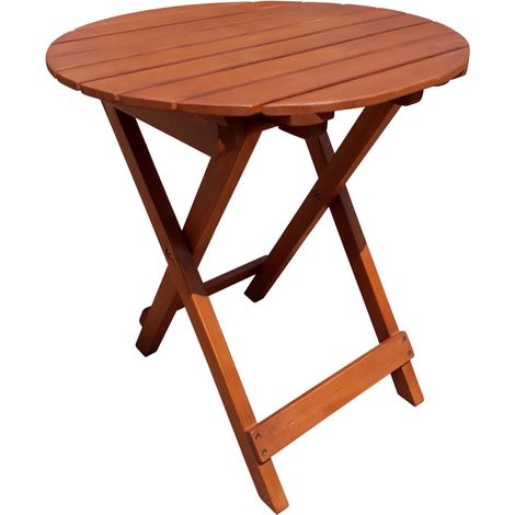 Spetebo – Table de jardin ronde en eucalyptus 50 x 45 cm – table pliante résistante aux intempéries – bois d'eucalyptus huilé 100% FSC