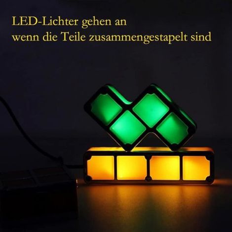 7 Blocs lumineux, Lampe LED 7 couleurs, Veilleuse empilable ABS 4cm, Décoration chambre enfant (1/4)