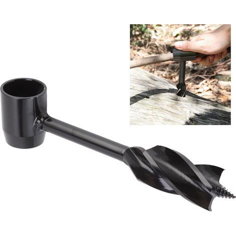 Poinçon Multifonction pour Survival Outdoor en Acier Inoxydable avec Sac de Transport Noir - Perçage, Travail du Bois, Clé à Pointe (235g) (1/5)