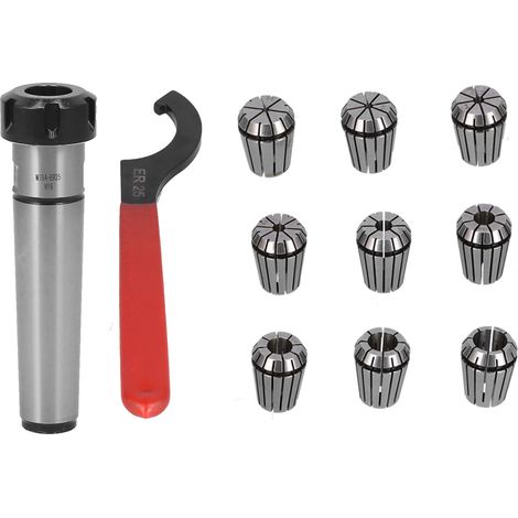 Mandrin de serrage ER25, cône Morse MTB4-ER25-M16, jeu de pinces avec clé, arbre de connexion pour tour, matériau acier, taille M16 (1/5)