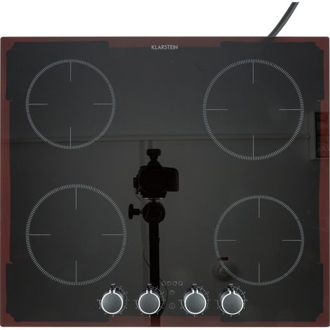 Klarstein Kochheld Cocina de inducción de 4 zonas, 6000W y perillas Vidrio negro