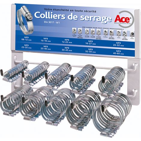 Présentoir 100 colliers galvanises panaches