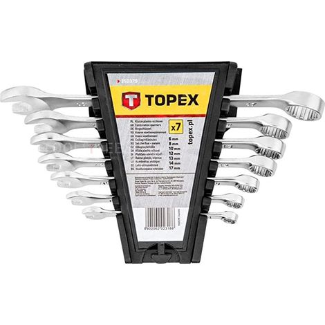 TOPEX - 7 PEZZI - CHIAVI COMBINATE 6-17MM