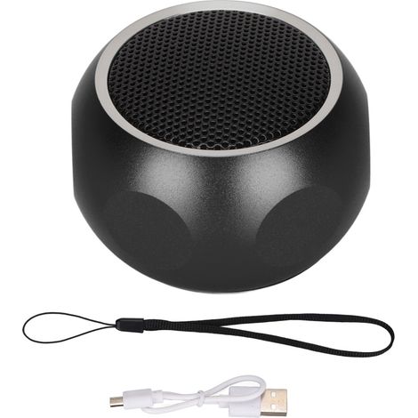 Irovami Mini enceinte Bluetooth portable, petite enceinte sans fil mignonne avec cordon pour la douche, le vélo, la voiture et les voyages (noir) (1/5)
