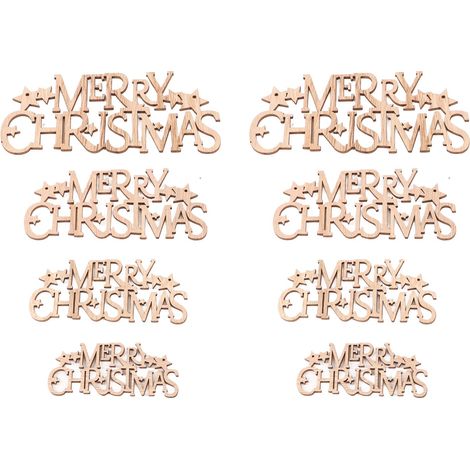 Lot de 40 pièces décorations de Noël en bois brut, formes découpées rétro simples et lisses, panneaux sapin DIY artisanat, ornements faits main pour fêtes (1/5)