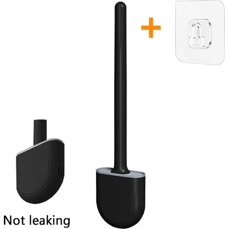 Brosse de toilette en silicone avec support et base anti-fuite pour salle de bain-AquaForge (1/5)