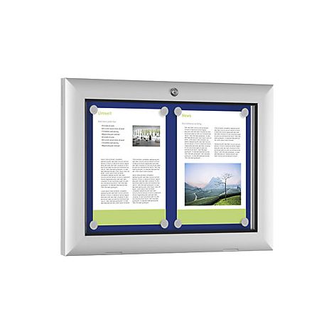 Vitrina plana  para 2 x DIN A4  azul genciana