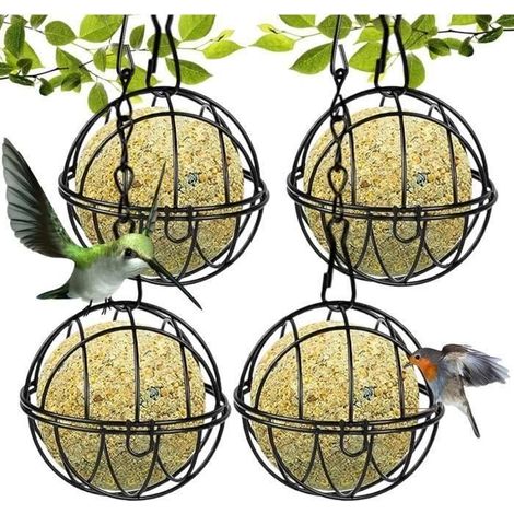 Mangeoire à oiseaux - Non spécifié - 4Pcs - Métal - Suspendue - Boule de graisse (1/4)