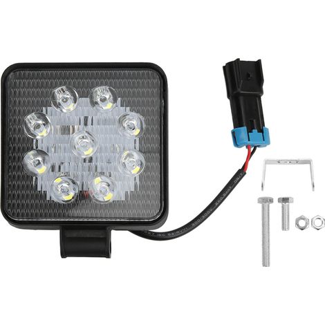 Quadratische 27-W-Arbeitsleuchte mit 9 LEDs für Geländefahrzeuge, Quads und SSVs, 7200 lm, wasserdicht (IP67), 6500 K Farbtemperatur. Ideal für Lkw, Geländefahrzeuge, Quads und SSVs. (1/3)