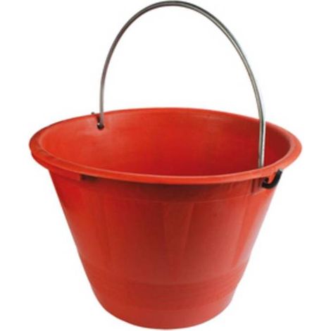 10 x SECCHIO P/MURATORE PLAST C/ARCO ROSSO D 36CM 10 L