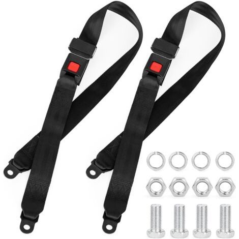 Lot de 2 sangles de siège pour voiturette de golf, universelles, avant et arrière, pour Yamaha UTV EZGO, Club Car, Kart (jeu de boulons) (1/5)