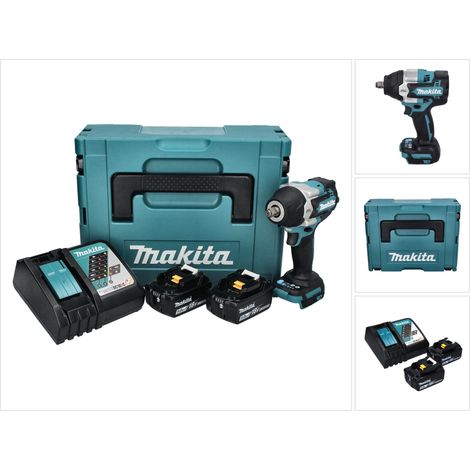 Llave de impacto sin cable Makita DTW 700 RTJ 18 V 700 Nm 1/2" XPT Sin escobillas + 2x batería recargable 5,0 Ah + cargador + Makpac