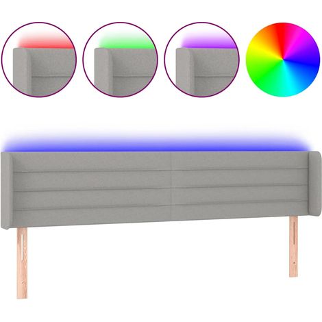 Maison Exclusive - Cabecero con LED de tela gris claro 203x16x78/ (1/5)