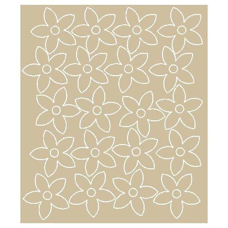 Stickers muraux fleurs, 20 pièces, beige brillant