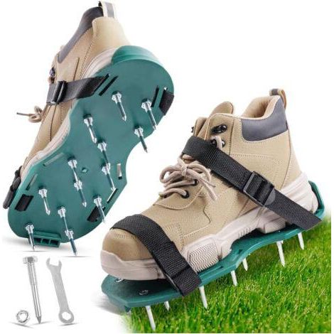Sandales aérateur de pelouse 42mm – 26 clous en plastique ABS – Amélioration de la qualité du sol – Chaussures ajustables pour aération (1/4)