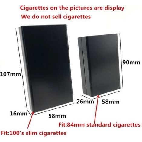 Nuit de la ville (pour 100mm - étui à cigarettes noir en alliage d'aluminium de haute qualité pour fille et g (1/3)