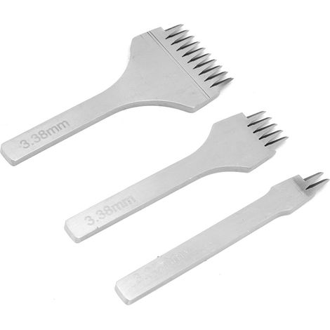 Ensemble de couture en cuir fait main 3 pièces PrO, ciseau à cuir 2,7/3,0/3,38/3,85 mm, outil de poinçonnage (3,38 mm). (1/3)