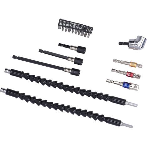 Kit de rallonges pour forets, rallonges flexibles à 105°, adaptateur universel pour douilles et porte-embouts de tournevis (1/5)