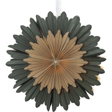 Star Trading Étoile de papier Crystal, vert et or, 2 couches, décoration de Noël, 50 cm