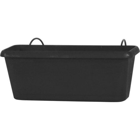 EDA – Jardinière CHORUS gris anthracite 30 x 12 x 11,4 cm – Volume 2,6 L – Drainage en croix – Support invisible (1/2)