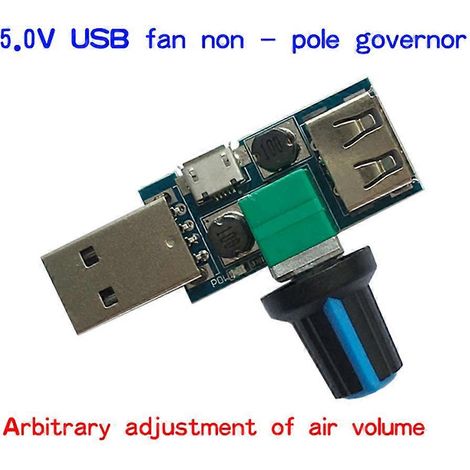 Contrôleur de vitesse pour ventilateur USB, DC 4-12V, réduction du bruit, réglage multi-vitesses. (1/5)
