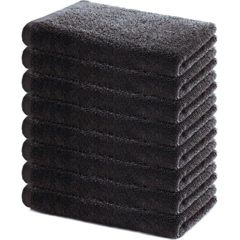 Plafonnier Cristal Serviette de Bain - Lot de 8 - Coton - Absorbante - Salle de Bain Et Sport - 40x70 Cm - Anthracite LEGGING SEXY (1/4)