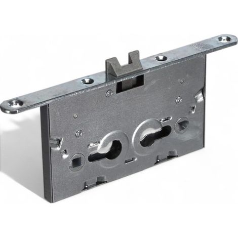 Serratura da infilare per porte in ferro tagliafuoco e cantine con finitura zincata reversibile interasse 72 mm quadro 8 mm (1/2)