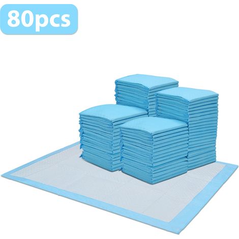 Wolketon 80X Welpenunterlage 60X60cm Hunde-Pads Training Pads saugstark Welpentoilett Katzen Hundeklo