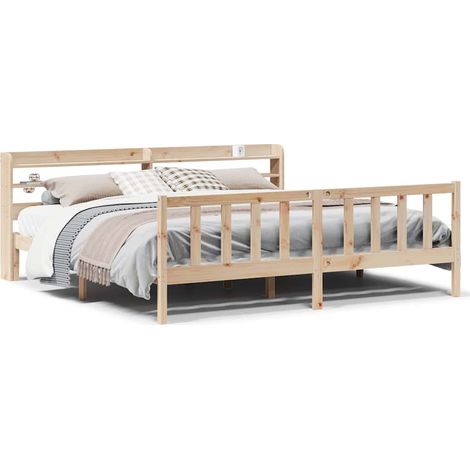 Maison Exclusive - Massivholzbett ohne Matratze 180x200 Kiefernho