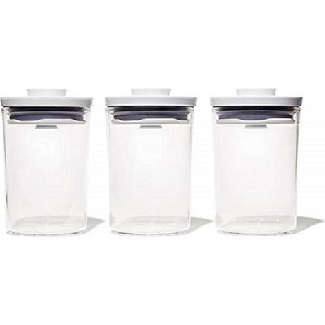 OXO Good Grips Set di contenitori POP rotondi mini da 3 pezzi x 0.6L