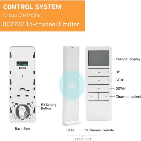 Télécommande 15 Canaux RF433 - Pour Stores Moteurs et Volets - Portée 200m (1/5)