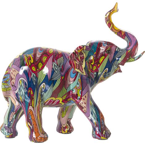 Figurine éléphant en résine multicolore Graffiti 24X9X20 Cm (1/4)