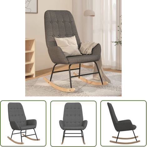 The Living Store Chaise à bascule Gris clair Tissu - Chaise À Bascule - Fauteuil Relaxant - Chaise En Tissu - Chaise Ergonomique - Mobilier De Salon (1/5)