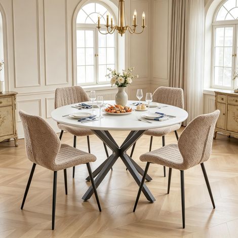 Chaise de coiffeuse élégante avec rembourrage moelleux, chaise fonctionnelle, chaise de cuisine, chaise de bureau, chaise confortable (lot de 4 chaises uniquement) (1/5)