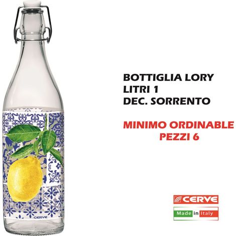 Bottiglia in Vetro Ermetica Decoro Salerno 1 Litro Cerve