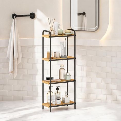 Étagère de salle de bain 4 tablettes bambou 41,5 cm (1/5)