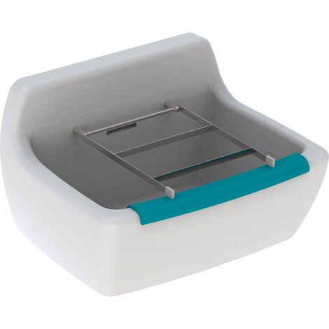 Geberit 300 Basic Norma évier de transpiration en porcelaine sanitaire avec rebord de protection 39x50x33.5cm avec trous pour grille à seau blanc