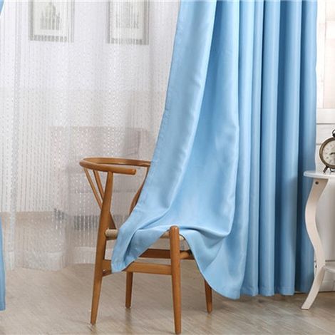 1 rideau uni - 1 rideau uni - 1 x 2,1 m - bleu (1/5)