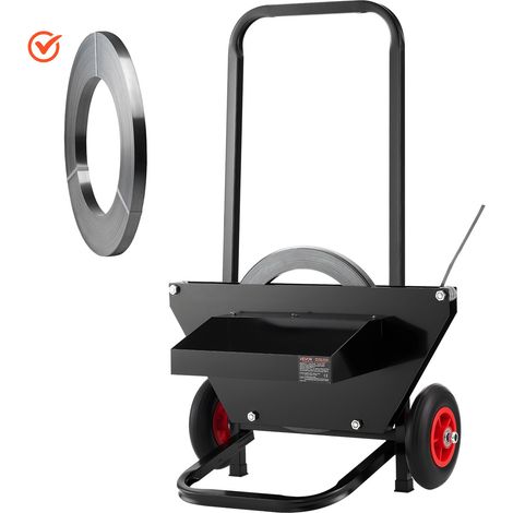 Chariot de cerclage pour bobines de cerclage en acier avec noyaux de 600 mm, distributeur de cerclage robuste avec roues en caoutchouc, adapté aux usines, entrepôts et zones de chargement (1/5)