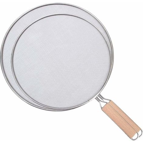 Écran anti-éclaboussures - Acier inoxydable - Pour poêle et casserole - Cuisson vapeur - Égouttage - Refroidissement - 21 cm 25 cm 28 cm - 2 Pièces (1/5)
