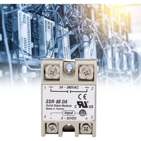 Einphasiges Halbleiterrelais 60DA, SSR-Modul ohne Geräusche oder Funken, industrielle Leistungssteuerung, geräuscharm, 60 A, für Schaltschränke. (1/5)