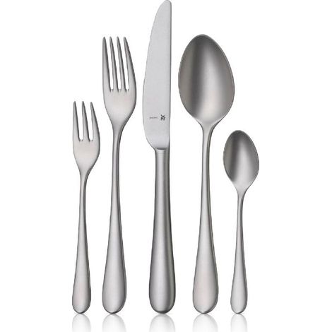 set de couverts, 30 pièces, 6 personnes, sablé, ergonomique, lavable au lave-vaisselle, lames forgées, boîte à couverts 1140916310 (1/5)