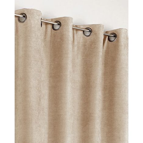 Rideau Alaska isolant et 100 % occultant Beige 140x260 cm (1/4)