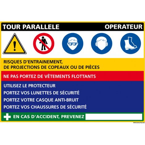 Panneau Fiche de Poste Tour Parallèle (C1131) - Plastique PVC 1,5 mm - 300 x 210 mm