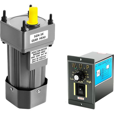 Motor de accionamiento, control de velocidad ajustable, diseño compacto, color plata, enchufe europeo de 220V-240V. (1/2)