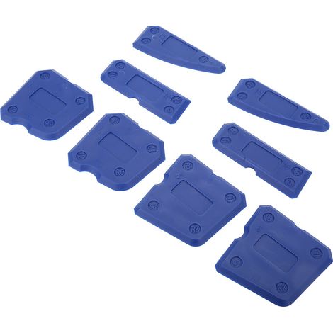 Kit de 8 outils pour calfeutrage : grattoir à mastic silicone, verre et ciment pour la finition et l'étanchéité des joints et du scellant. (1/5)