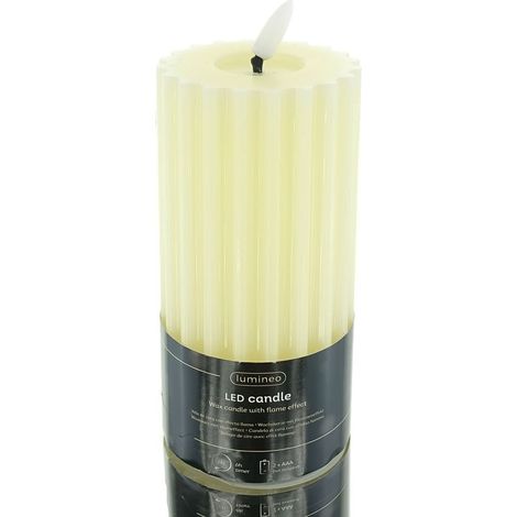 LED-Kerze Ø7,5x17,3cm LUMINEO – Creme (1/4)