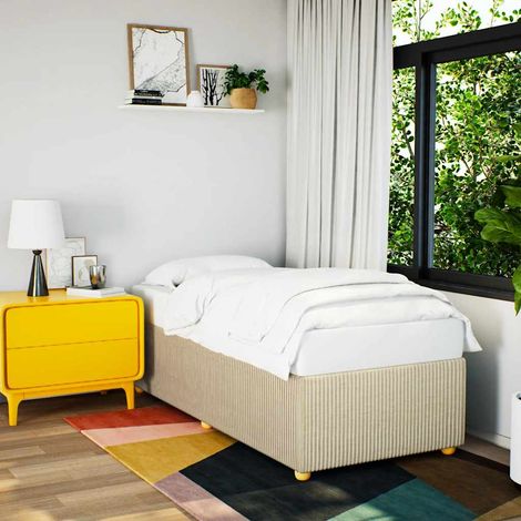 vidaXL Giroletto senza Materasso Crema 90x190 cm in Tessuto (1/5)