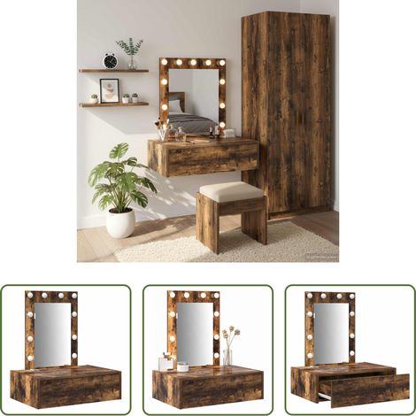 Coiffeuse moderne - Table de Toilette Marron 60 x 40 x 70 cm Bois d'ingénierie (1/5)