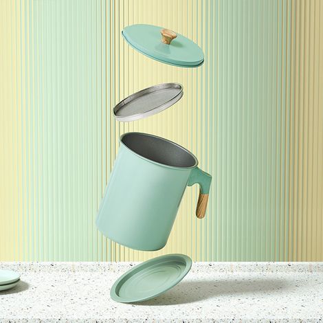 Récipient pour filtre à huile domestique avec couvercle, grande capacité, récipient pour graisse, pot de stockage d'huile (1/5)